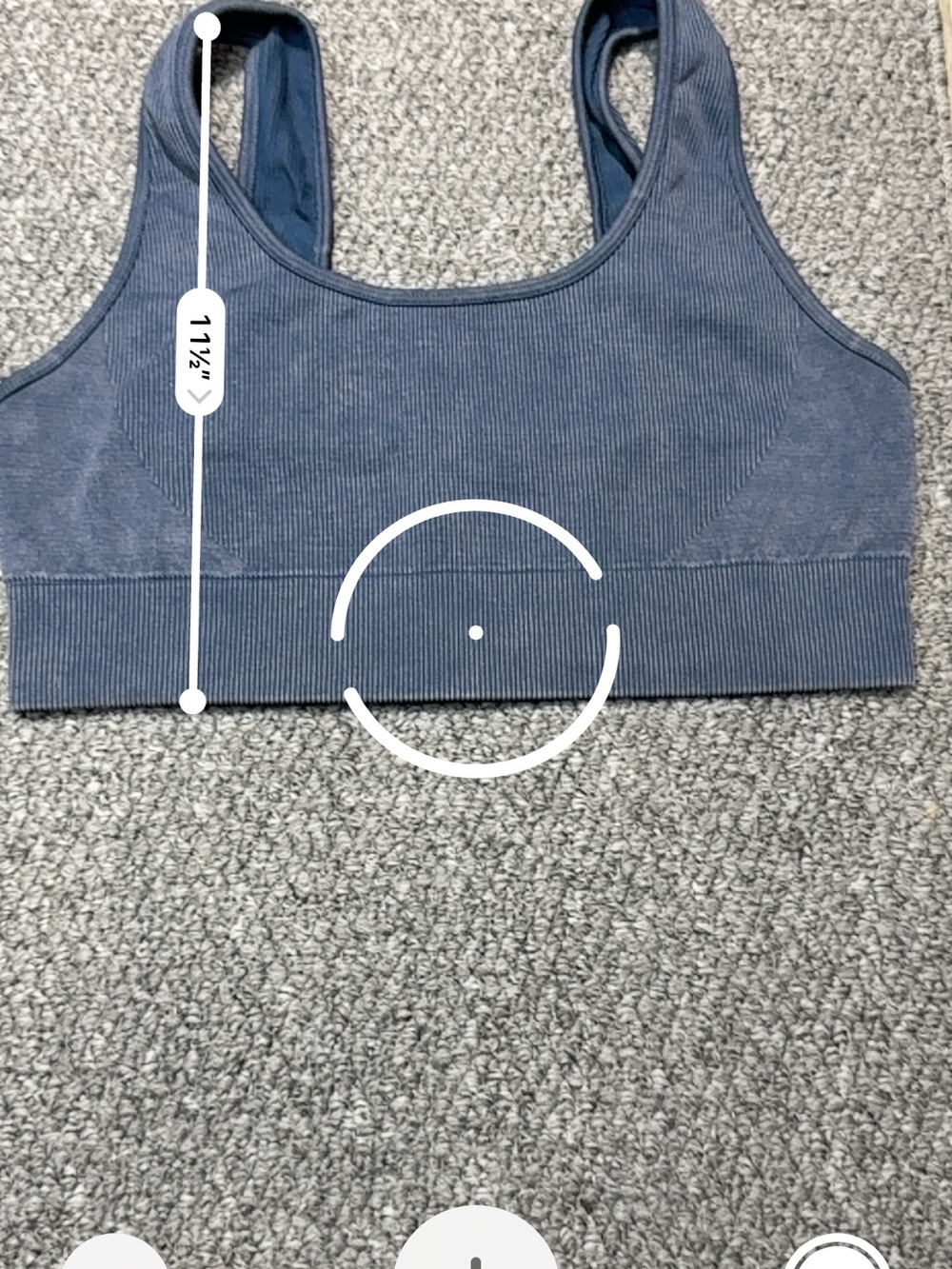 90 Degree By Reflex Ribbed Blue Sports Bra, Size L - Picture 6 of 6